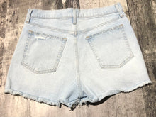 Load image into Gallery viewer, GAP light blue cheeky short high rise denim shorts - Hers size 10
