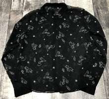Load image into Gallery viewer, Talula black/white sheer button up blouse - Hers size L
