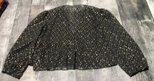 Load image into Gallery viewer, Sunday Best black/gold sheer blouse - Hers size S

