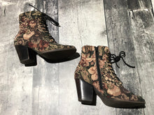 Load image into Gallery viewer, Jeffrey Campbell x Anthropologie black/green/mauve/multi heel boot - Hers size 8.5
