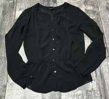 Load image into Gallery viewer, Babaton black sheer silk blouse - Hers size approx S
