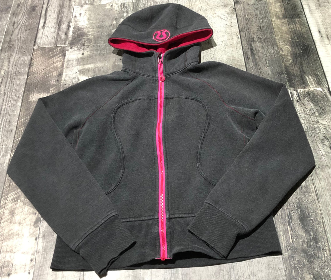 lululemon dark greys/pink zip up hoodie - Hers size 8