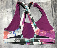 Load image into Gallery viewer, lululemon black/white/purple sports bra - Hers size 10
