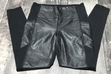 Load image into Gallery viewer, Athleta black fake leather leggings - Hers size S
