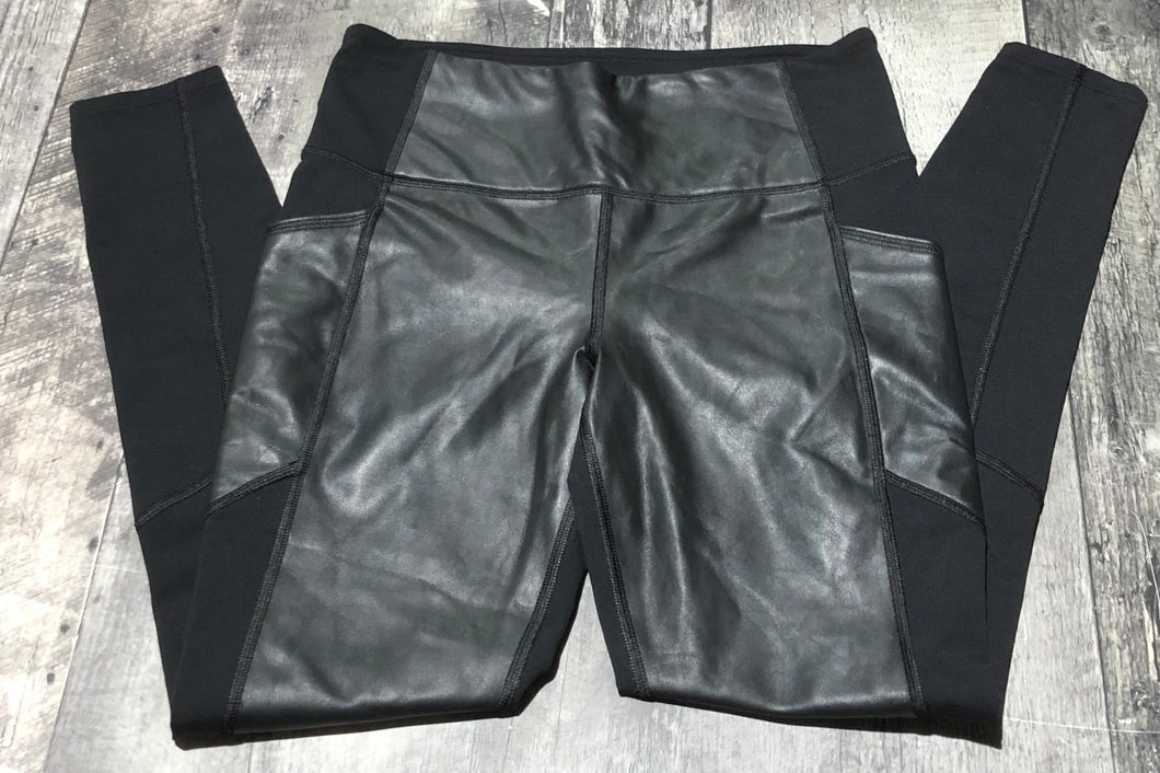 Athleta black fake leather leggings - Hers size S