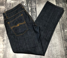 Load image into Gallery viewer, Nudie dark blue straight leg jeans - His size 32x34
