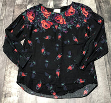 Load image into Gallery viewer, Maeve black/red/purple long sleeve blouse - Hers size XS
