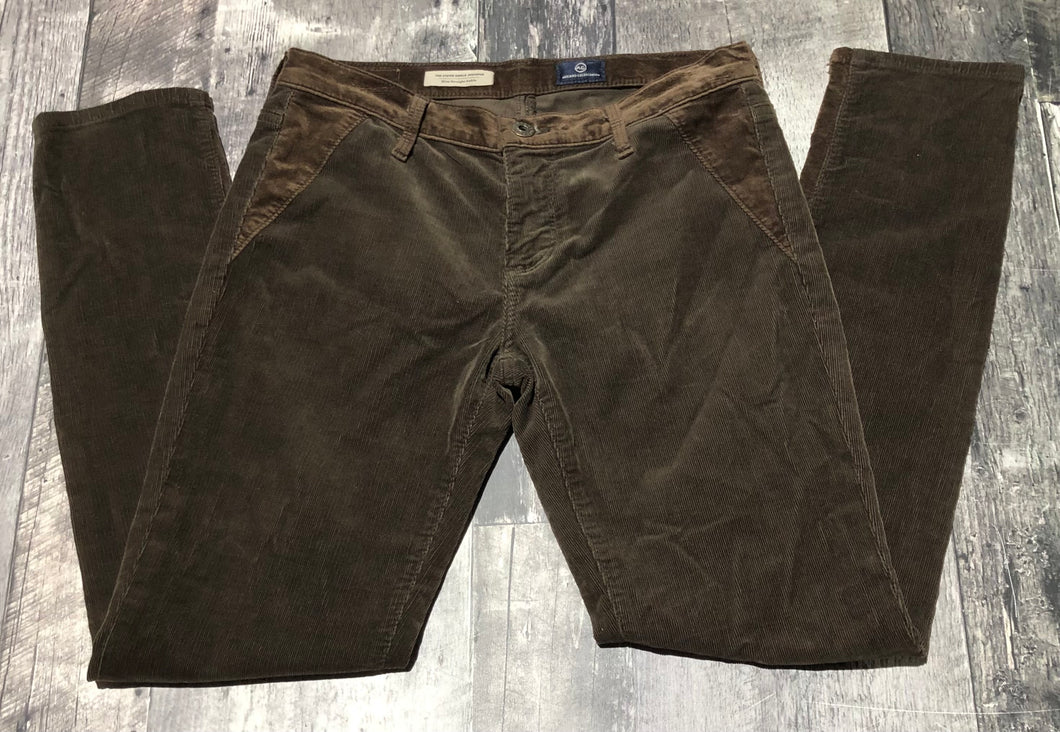 AG brown/olive mid rise slim straight ankle soft pants - Hers size 26