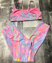 Load image into Gallery viewer, lululemon pink/multi colour sports bra + high rise leggings - top size 10 pants size 8
