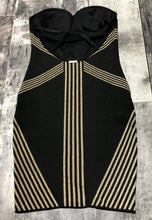 Load image into Gallery viewer, Morena Rosa black/gold body con dress - Hers size L
