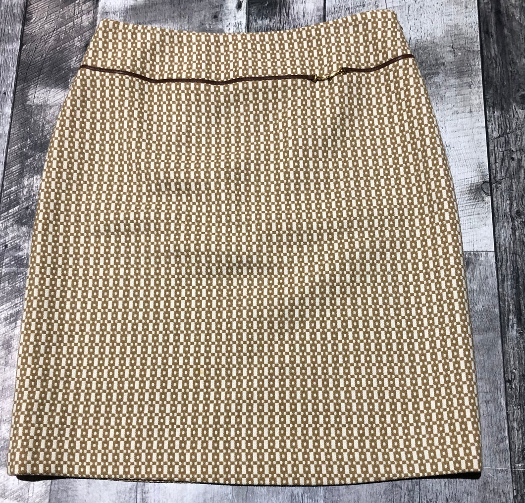 Banana Republic cream/light brown mid length skirt - Hers size 10
