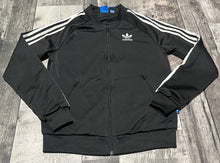 Load image into Gallery viewer, Adidas black/white zip up sweater - Hers size XS
