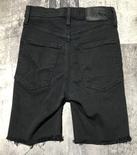 Load image into Gallery viewer, Denim Forum black bike denim shorts - Hers size 23
