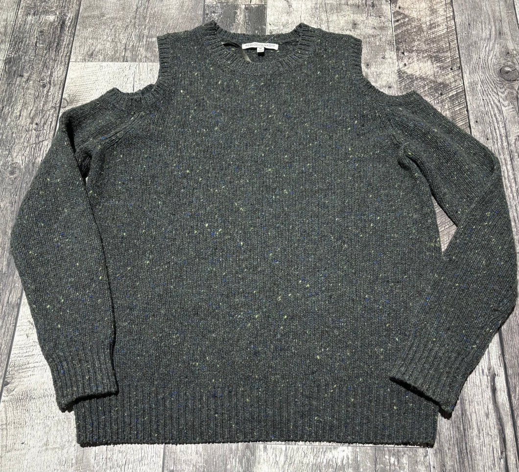 Rebecca Minkoff green grey cold shoulder sweater - Hers size M