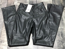 Load image into Gallery viewer, Zara black fake leather high rise slim flare - Hers size 2
