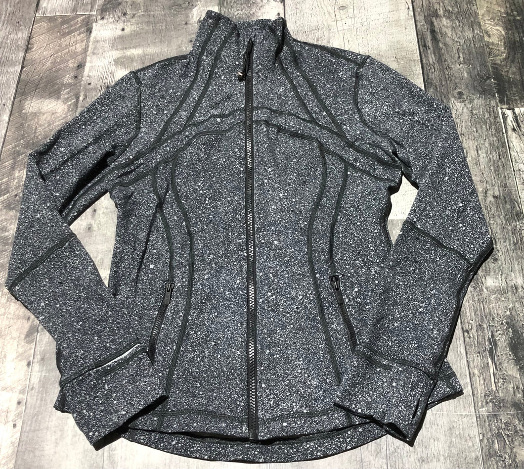 lululemon grey/white light zip up jacket - Hers size 8