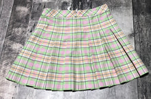 Load image into Gallery viewer, Sun•deh white/green/pink mini plaid skirt - Hers size 2

