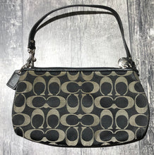 Load image into Gallery viewer, Coach black/grey wristlet small bag
