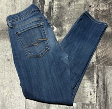 Load image into Gallery viewer, 7 for all mankind blue low rise skinny jeans - Hers size 24
