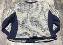 Load image into Gallery viewer, White House Black Market navy/white blazer and skirt - Hers top size 16 skirt size 14
