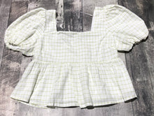 Load image into Gallery viewer, Hudson white/green peplum top - Hers size L
