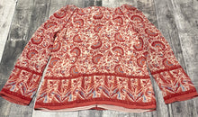 Load image into Gallery viewer, Tory Burch cream/red long sleeve blouse - Hers size 10
