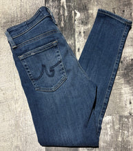 Load image into Gallery viewer, AG blue high rise skinny crop jeans - Hers size 26
