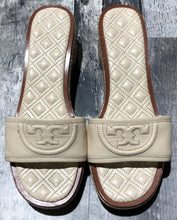 Load image into Gallery viewer, Tory Burch beige slide sandals - Hers size 8.5
