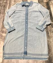 Load image into Gallery viewer, Caslon blue button up shirt dress - Hers size L
