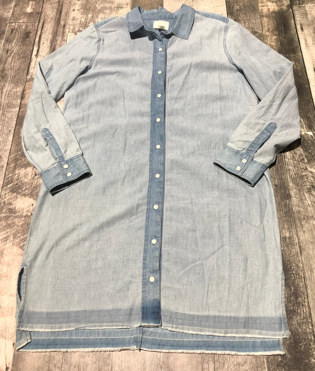 Caslon blue button up shirt dress - Hers size L