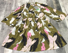 Load image into Gallery viewer, Kaffe green/white/pink long sleeve mid length dress - Hers size 34

