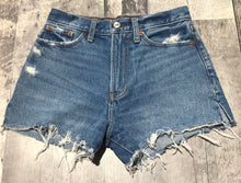 Load image into Gallery viewer, Abercrombie &amp; Fitch blue high rise denim shorts - Hers size 24
