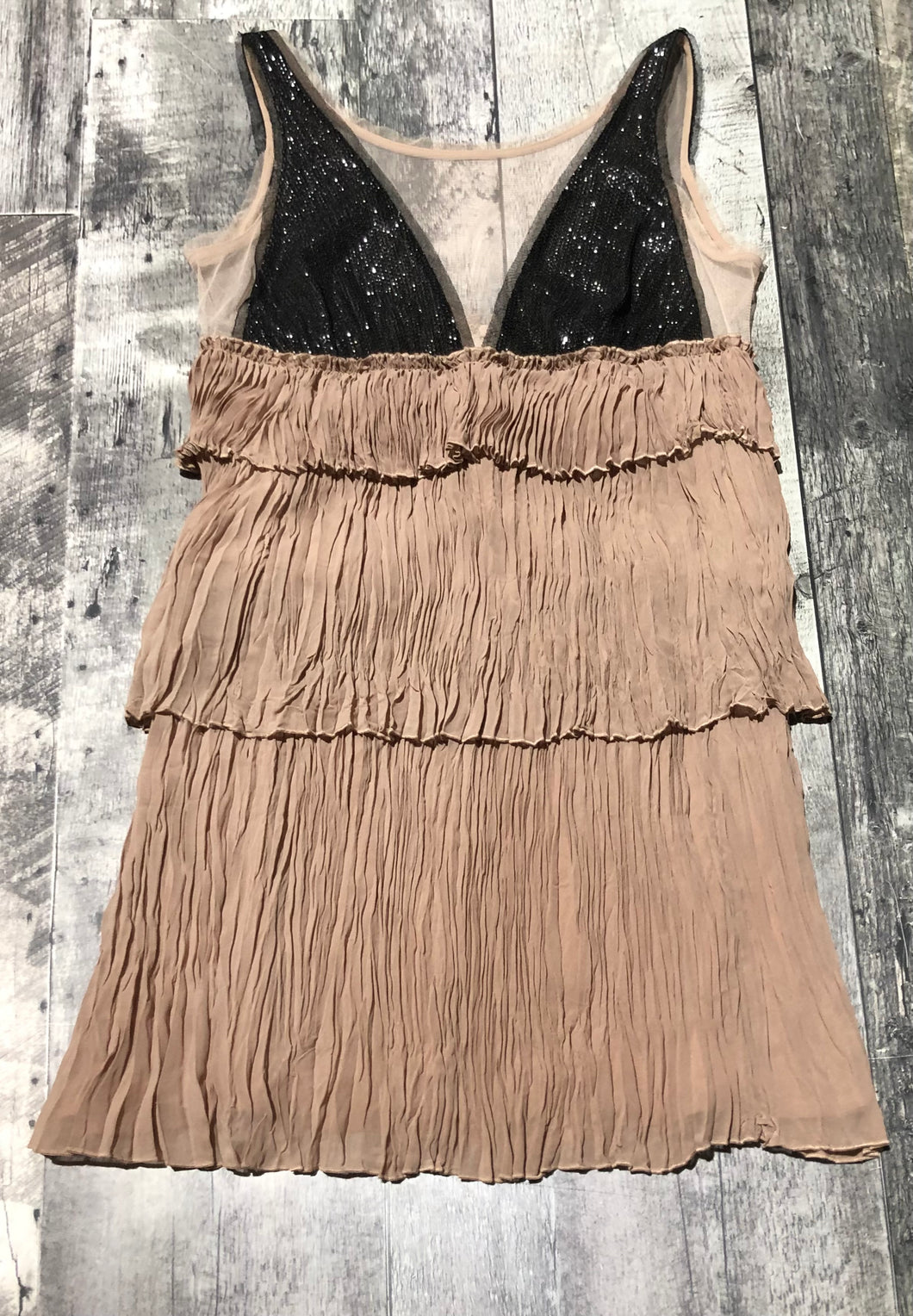 BCBG beige/black sleeveless dress - Hers size S