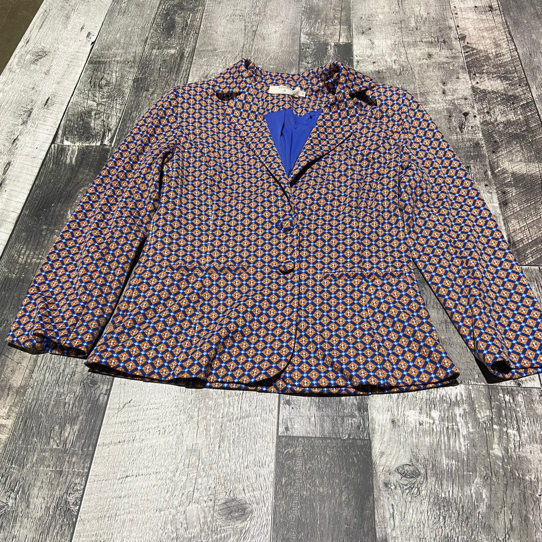 Cream blue/orange blazer - Hers size S